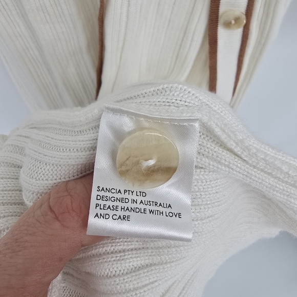 Sancia Amalie Knit Midi Dress in Sandstone balloom sleeves revolve large - Picture 7 of 7